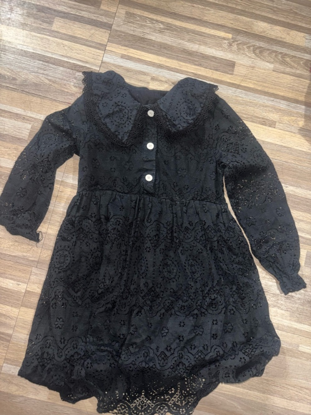 Unlisted Black Eyelet Lace Dress with Peter Pan Collar 🖤🕸️